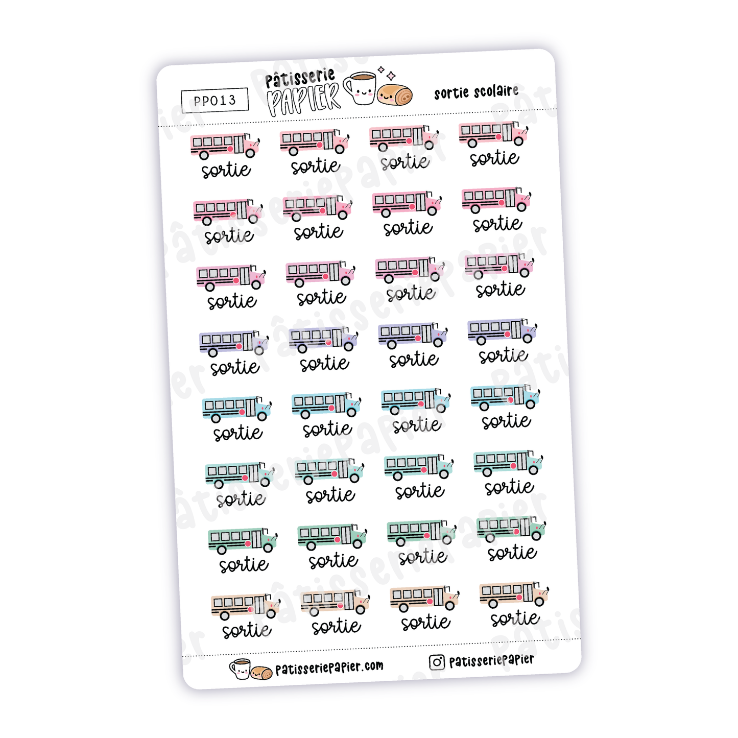 Sortie in school bus Stickers