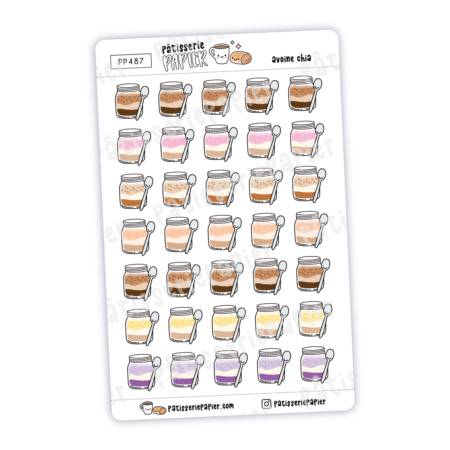 Overnight Oatmeal and Chia Pudding Stickers