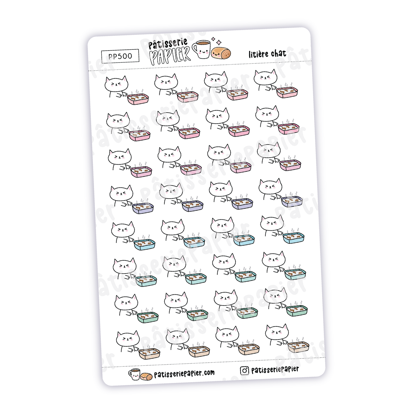 Cat with litter Stickers