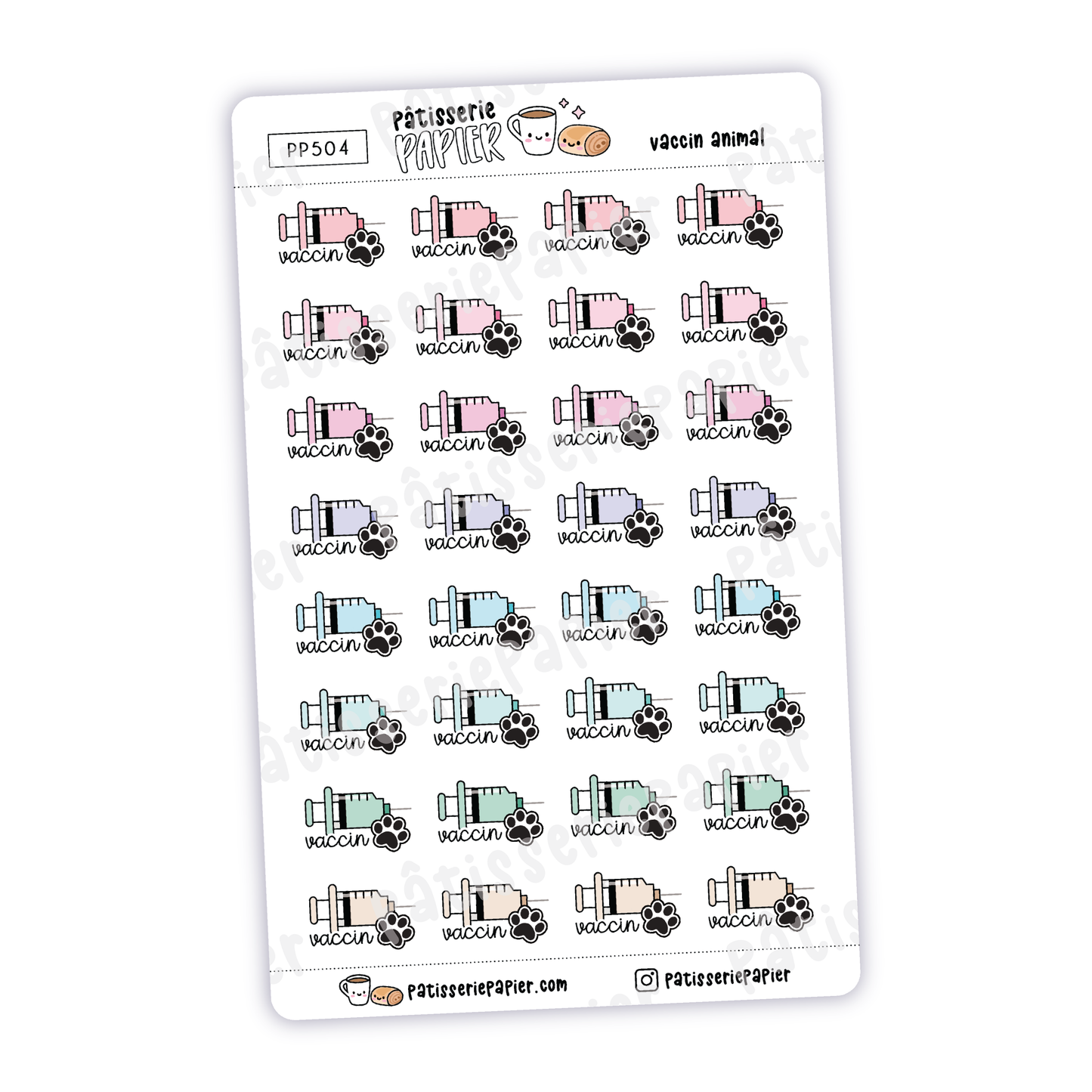 Autocollants vaccin chien et chat