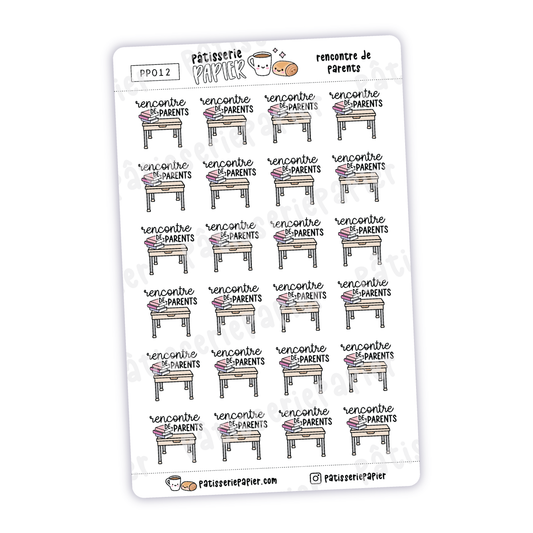 Rencontre de Parents (Parent Teacher) Meeting Stickers
