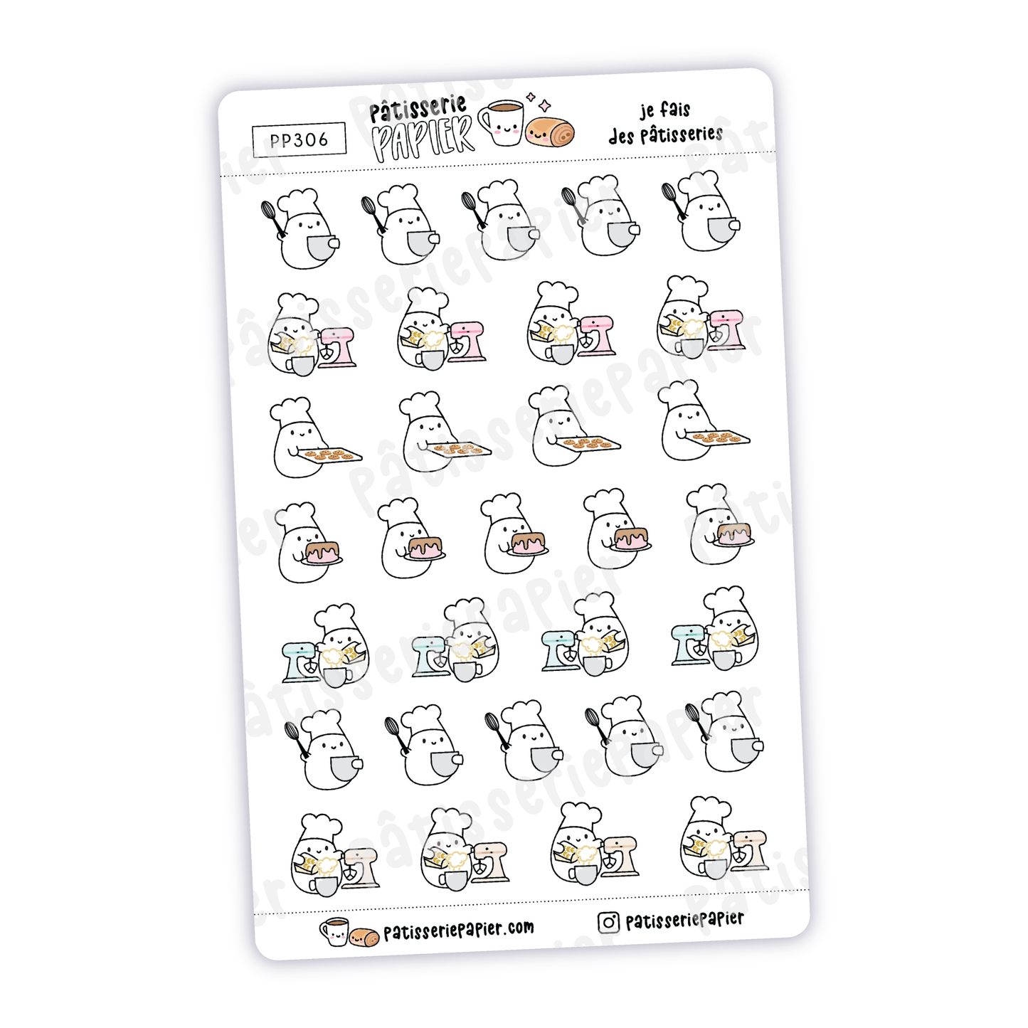 Autocollants Je cuisine des pâtisseries