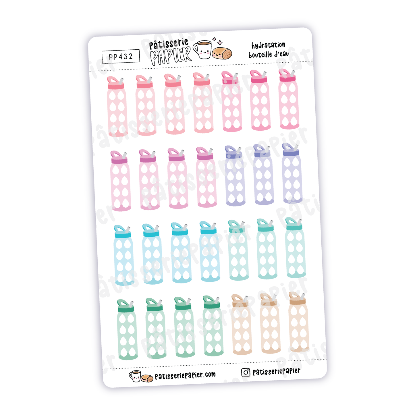 Water bottle hydration Stickers