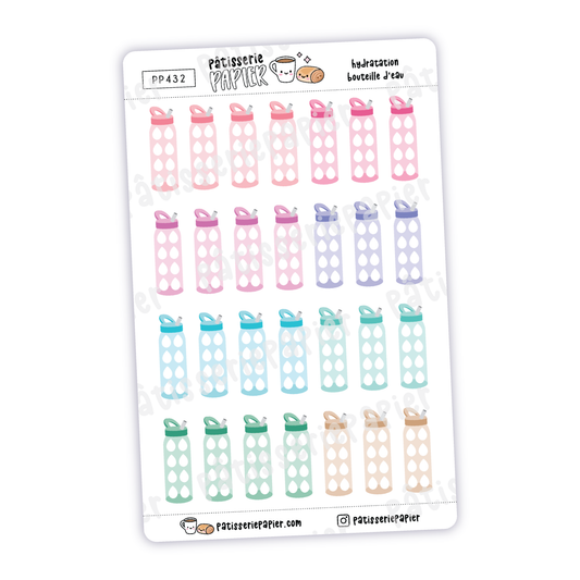 Water bottle hydration Stickers