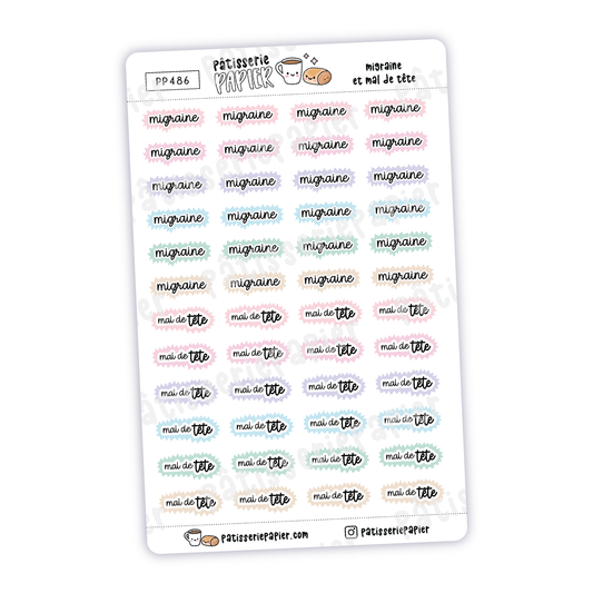 Migraine et mal de tête Stickers