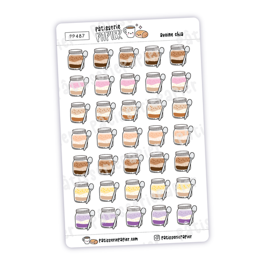 Overnight Oatmeal and Chia Pudding Stickers