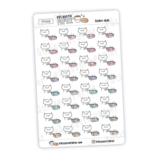 Cat with litter Stickers
