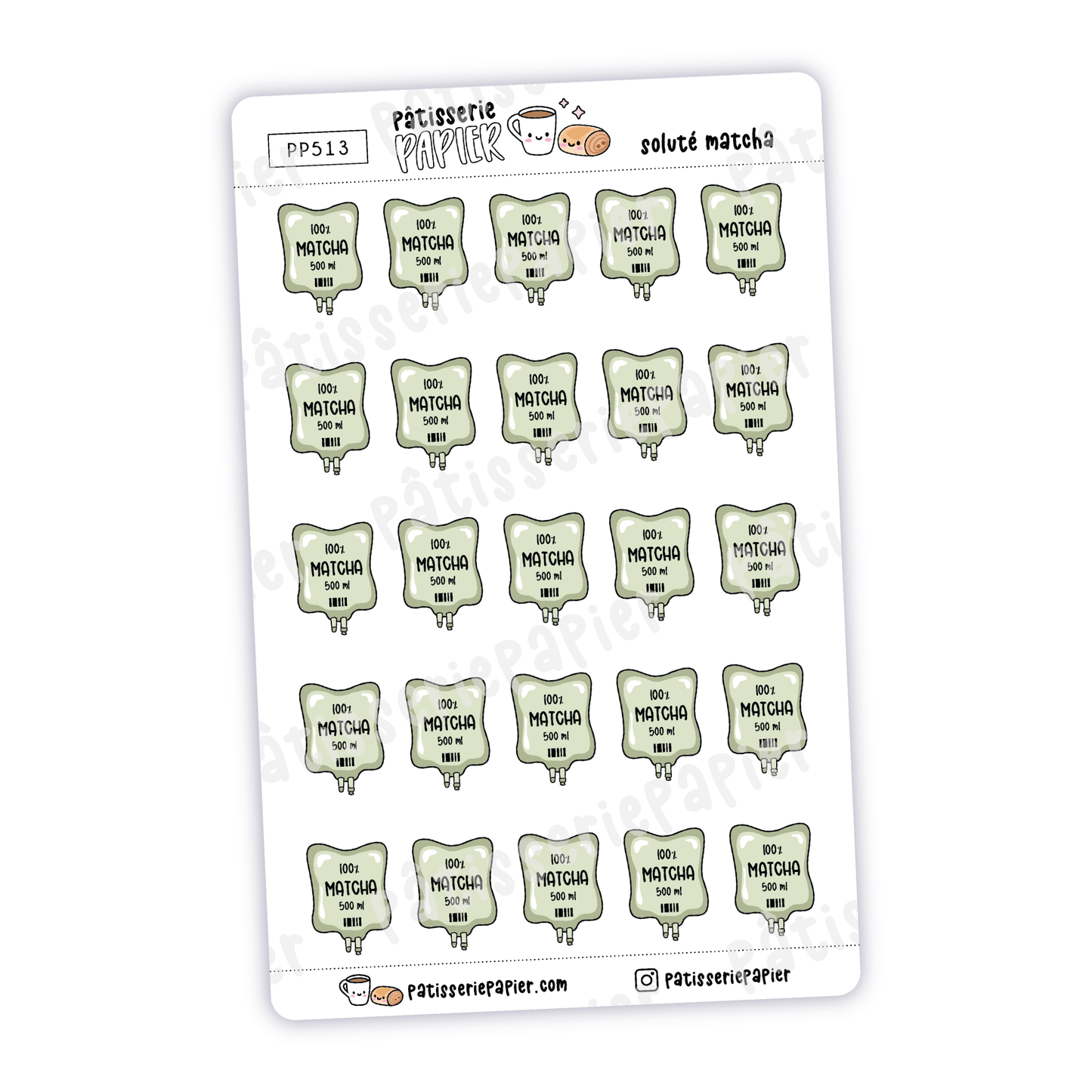 Matcha intravenous drip Stickers