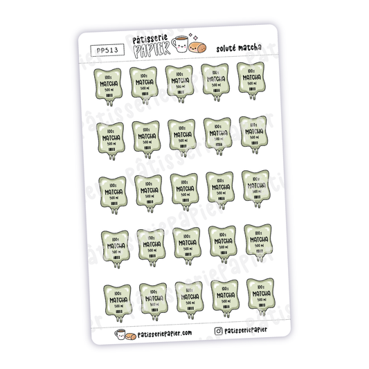 Matcha intravenous drip Stickers