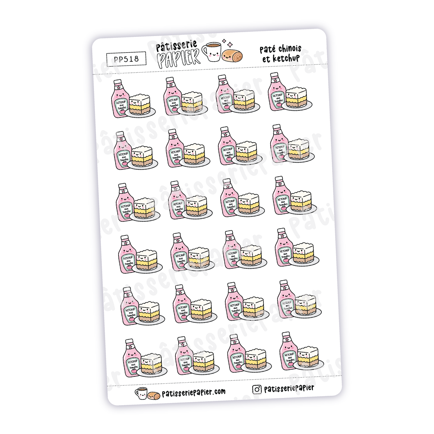 Autocollants Pâté Chinois et Ketchup