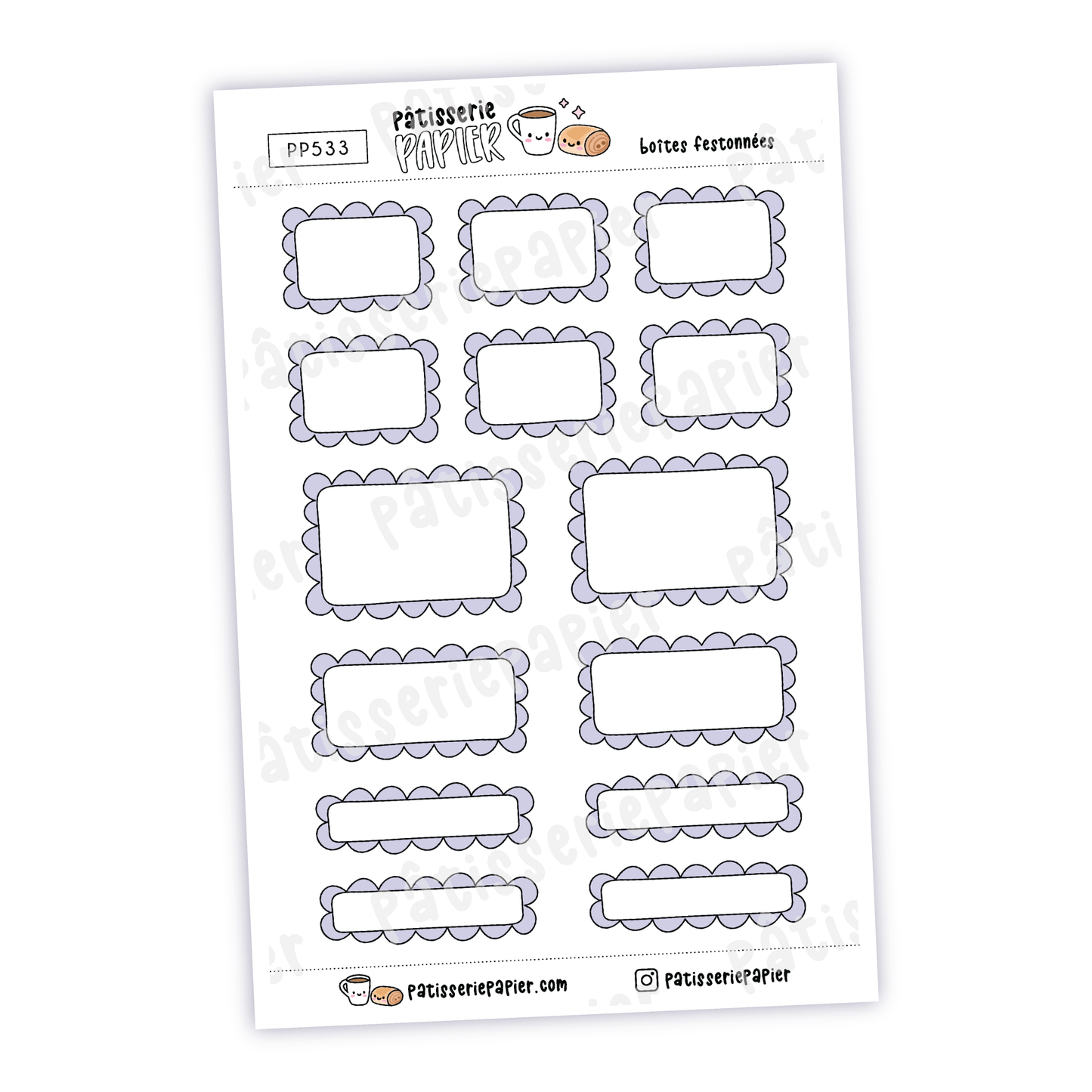 Autocollants Boîtes Festonnées